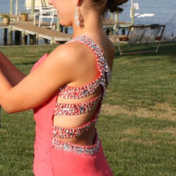 Coral Prom Dress, Formal Dress - Picture 7 of 8